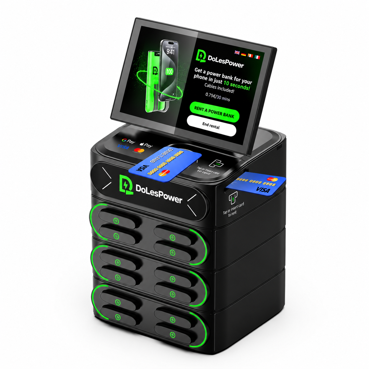 Zwart Dolespower-powerbankstation